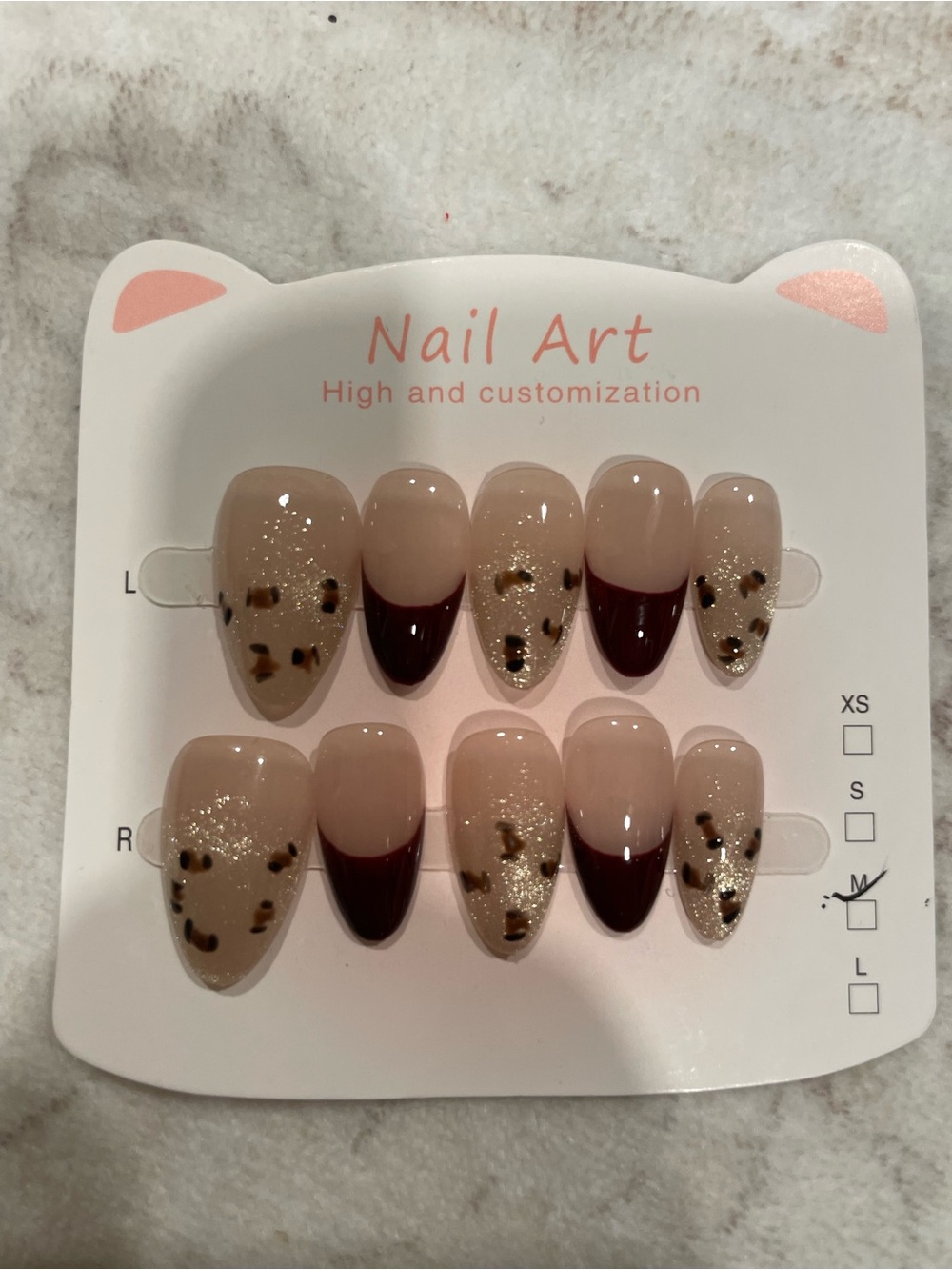 5 for $20! High Quality Press-On Nails in size medium